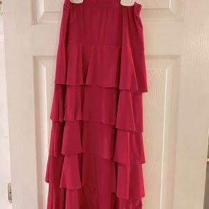 Hot pink ruffle skirt